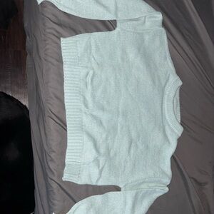 Elegant Light Blue Women's Crew Neck Sweater